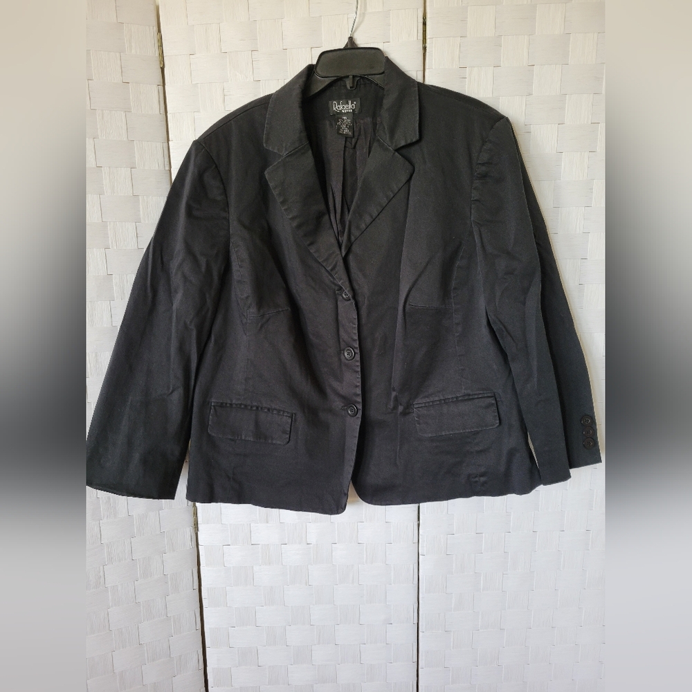 Rafaella 18W Woman Stretch Cotton Long Sleeve 3 Button Blazer Career Jacket